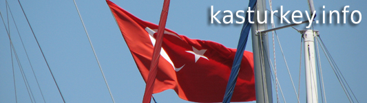 turkish flag flying in kas marina